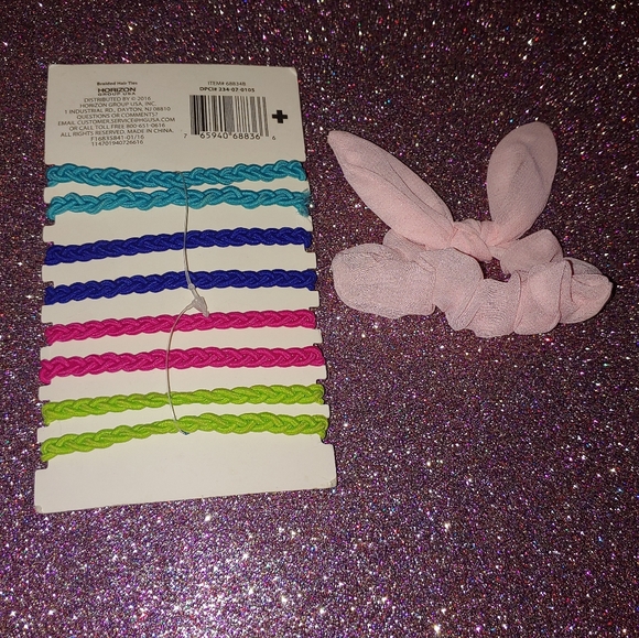$4 Target 8 Pack Hair Ties & 1 Remington Pastel Pink Bunny Scrunchie - Picture 3 of 4